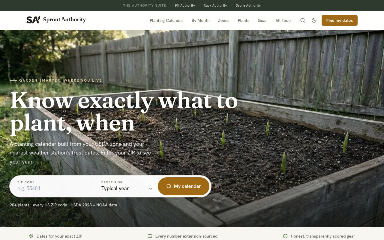 Sprout Authority home page